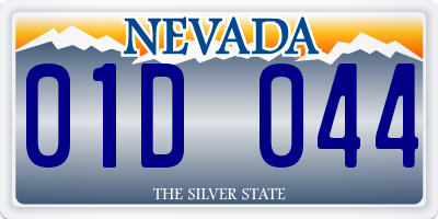 NV license plate 01D044