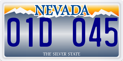 NV license plate 01D045