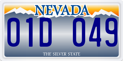 NV license plate 01D049