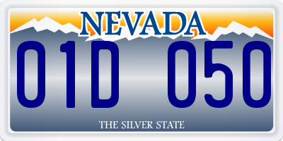 NV license plate 01D050