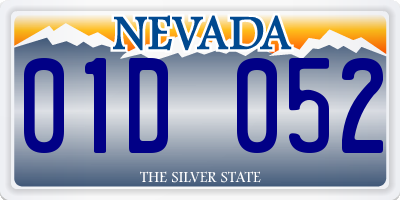 NV license plate 01D052