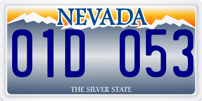 NV license plate 01D053