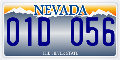 NV license plate 01D056