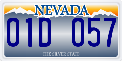 NV license plate 01D057