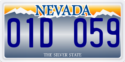 NV license plate 01D059