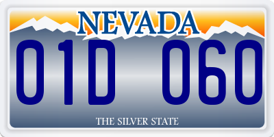 NV license plate 01D060