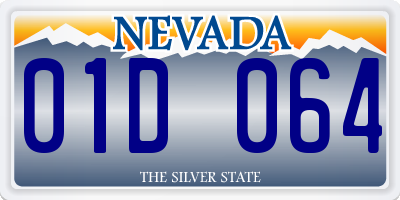 NV license plate 01D064