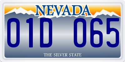 NV license plate 01D065