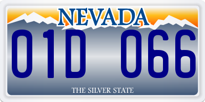 NV license plate 01D066