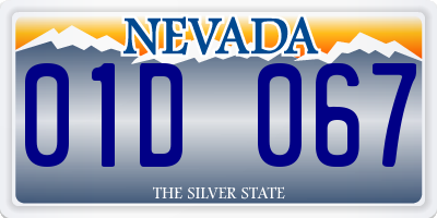 NV license plate 01D067