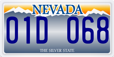 NV license plate 01D068