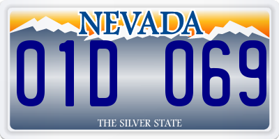 NV license plate 01D069