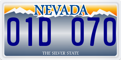 NV license plate 01D070