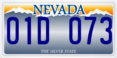 NV license plate 01D073