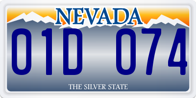 NV license plate 01D074