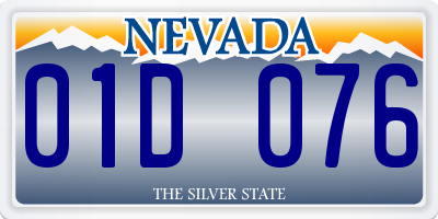 NV license plate 01D076