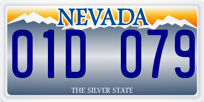 NV license plate 01D079