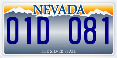 NV license plate 01D081