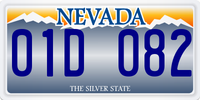 NV license plate 01D082