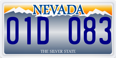 NV license plate 01D083