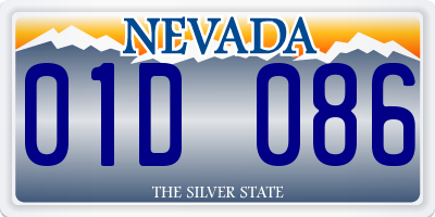 NV license plate 01D086