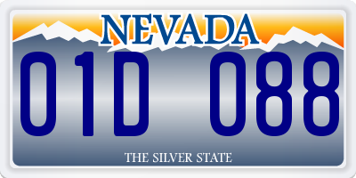 NV license plate 01D088