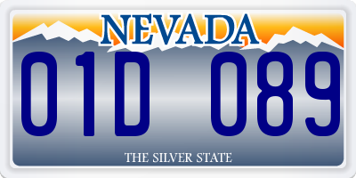 NV license plate 01D089