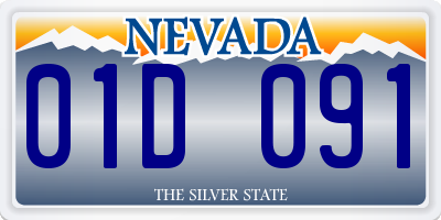 NV license plate 01D091