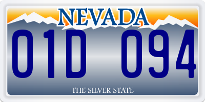 NV license plate 01D094