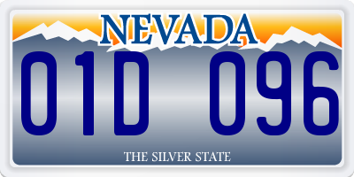 NV license plate 01D096