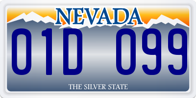NV license plate 01D099