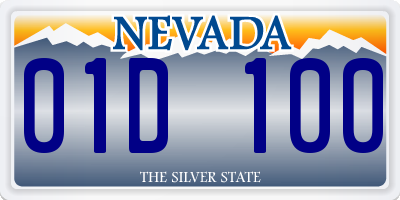 NV license plate 01D100