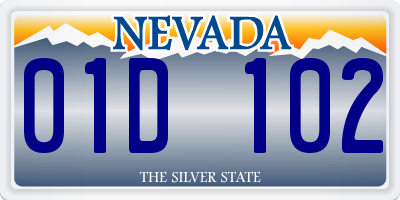 NV license plate 01D102