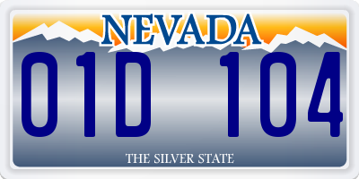 NV license plate 01D104