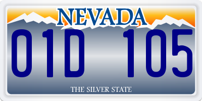 NV license plate 01D105