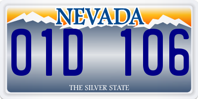 NV license plate 01D106