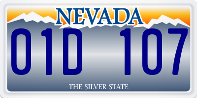 NV license plate 01D107