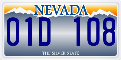 NV license plate 01D108