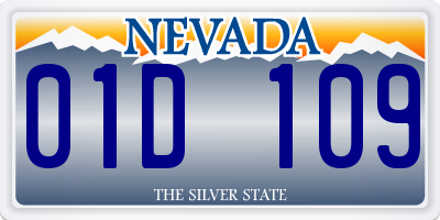 NV license plate 01D109