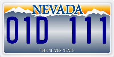 NV license plate 01D111