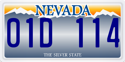 NV license plate 01D114