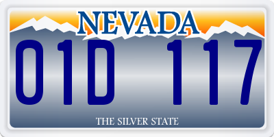 NV license plate 01D117