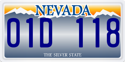 NV license plate 01D118