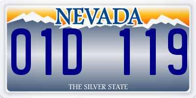 NV license plate 01D119