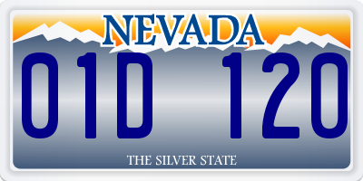 NV license plate 01D120