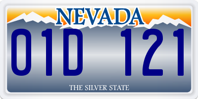 NV license plate 01D121