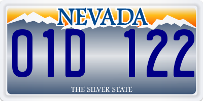 NV license plate 01D122