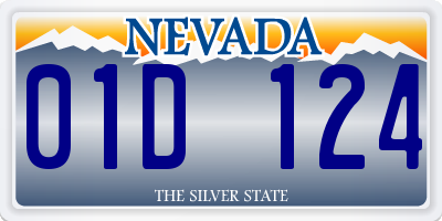 NV license plate 01D124