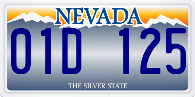 NV license plate 01D125