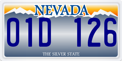 NV license plate 01D126